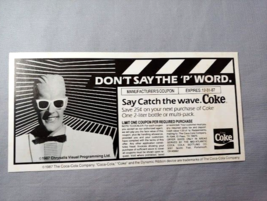 1987 Max Headroom Coca Cola Coke Coupon Advertising - £6.96 GBP