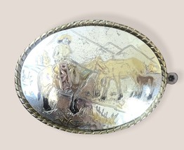 Vintage Cowboy Theme Belt Buckle - $150.74 MXN