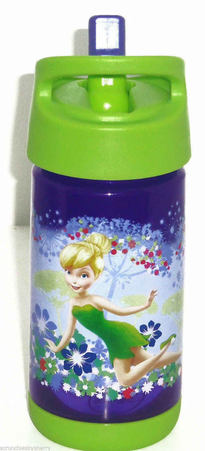 Disney  Tinker Bell Fairy Plastic Water Bottle Drink Purple Lime Green 2015 - $34.95