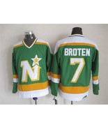 Stars #7 Neal Broten Jersey Old Style Uniform Green - $49.00