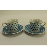 2 Sets of Demitasse Cup &amp; Saucers, Polka Dots Pattern, Gift Box, New Old... - $13.27 CAD
