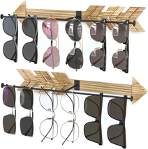 Sunglass Organizer Storage for Wall with Rustic Wood Arrow Sunglass Hold... - $25.17