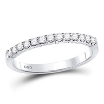 14k White Gold Womens Round Diamond Band Wedding Anniversary Ring 1/4 Ctw - £400.73 GBP