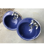 2- Kohler Matching Cast Iron Vanity Sinks ~ 1960&#39;s Vintage Blue - $6,082.00 MXN