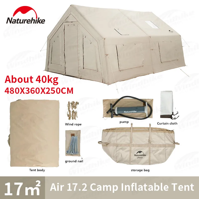 Naturehike Air 17.2 Glamping Inflatable Tent Luxury Waterproof House Tent for 4 - £1,975.15 GBP