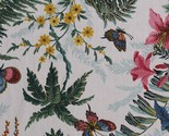 Home Decor Floral Ferns Leaves Butterflies Linen Blend Fabric by Yard D7... - £10.16 GBP