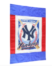 Vintage 90s Spell Out New York Yankees Baseball Hanging Banner Flag 27x4... - $79.15