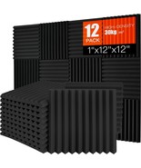 Acoustic Foam Panels 12 Pack 1&quot; X 12&quot;X 12&quot; High Density Soundproofing We... - $33.93