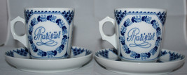 HUTSCHENREUTHER 2 Blue Coffee / Tea Cups with Saucers 1814 Germany  Very... - $51.37
