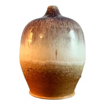 Studio Art Pottery Bud Vase Ombre With Top Gazed Signed 4&quot; Tall X 3&quot; Dia - £15.81 GBP