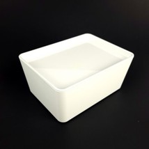 IKEA KUGGIS White Stackable Storage Box Container w Lid. 5x7x3.25&quot;  - £9.82 GBP