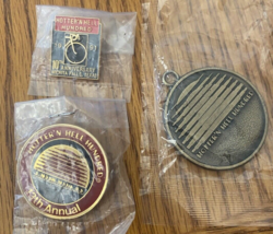 Hotter N Hell Pins Set Lot 3 Vintage NEW Sealed 1991 90s Metal Bike Bicycle Race - $18.49