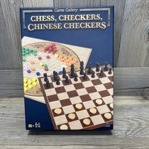 Game Gallery Chess Checkers Chinese Checkers Board Game Set New - £10.48 GBP