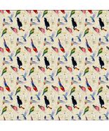Cotton Into the Wild Birds Macaws Toucans Cream Fabric Print by Yard D78... - $22.46 CAD