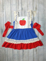 NEW Boutique Apple Girls Sleeveless Ruffle School Dress Back to School - £4.73 GBP+