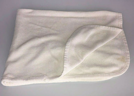 Cozy JE Baby Morgan White Cotton Thermal Waffle Weave Solid Plain Blanket - £30.96 GBP