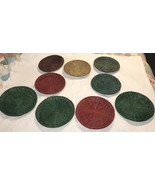 Vtg Mixed Lot 9 Multicolor Woven Wicker Rattan Paper Plate Holders  9&quot; -... - $33.42 CAD
