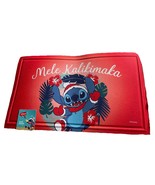 Disney Lilo &amp; Stitch 18x30 Red Melé Kalikimaka Welcome Rubber Doormat New - $28.42