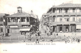Port Said Egypt~Rue Du COMMERCE-COAST Guard Office~Photo Postcard 1904 - $7.63