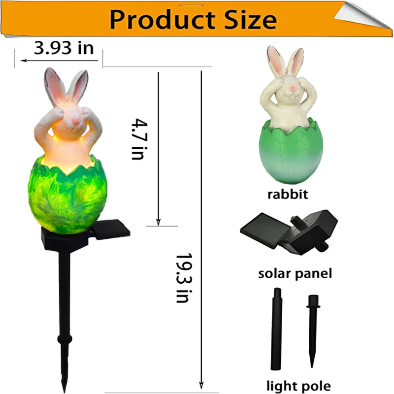 Ts outdoor easter rabbit resin statue lamp waterproof smart light sense lawn lamp patio thumb200