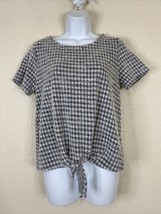 NWT Green Envelope Womens Size S Check Front Tie Blouse Short Sleeve - £5.37 GBP