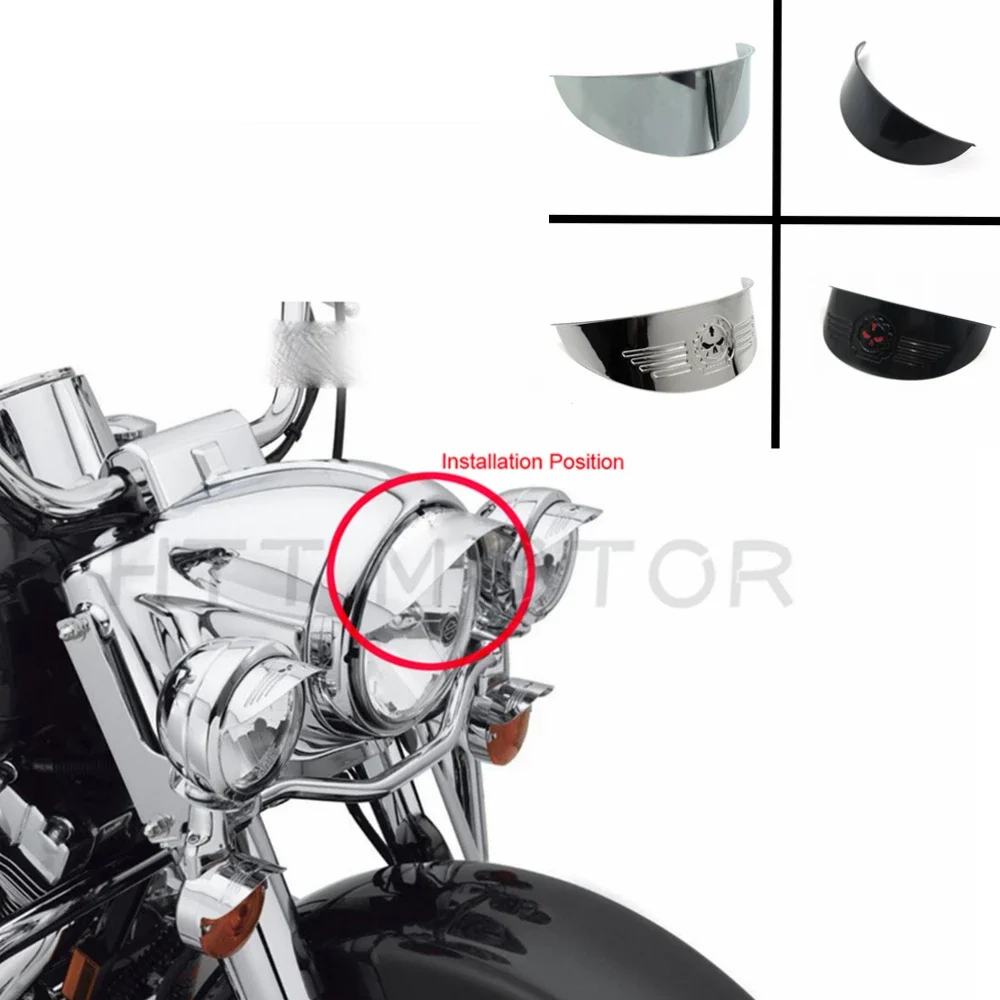 Free Shipping Motorcycle Parts Gear Skull Black 7&quot; Headlight Visor Heavy Duty - £27.94 GBP+