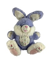 Vintage 90s Dan Dee Collectors Choice Purple Easter Bunny Plush Tulips Rabbit - £38.14 GBP