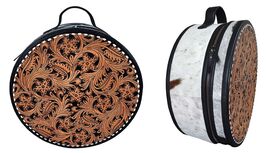 Horse Tack Western Cowhide Floral Tooled Leather Travel Rope and Hat Bag... - $99.99