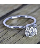 3.09 Cts Round Cut E VVS1 Lab Grown CVD Diamond Ring Solitaire 14k White... - $34,632.15 MXN