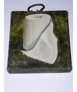 Toilet Roll Tissue Oil On Canvas Artwork By Dorene Vintage 4 1/2 X 5 1/4... - $68.33 CAD