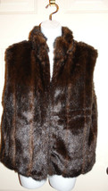 Giacca Gallery Company Dark Brown Faux Fur Vest Size Small - £5.49 GBP