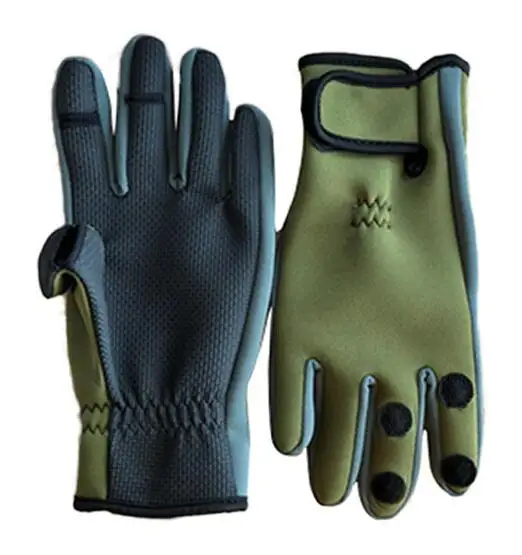 Facecozy Outdoor Winter Fishing Gloves Waterproof or Two Fingers Cut Anti-slip C - £22.83 GBP