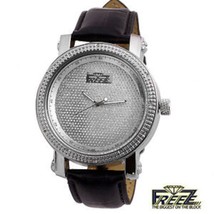 NEW Genuine FREEZE Large 50mm Diamond Studded Dial/Bezel WATCH Mens Silver - £170.25 GBP