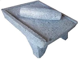 Made In Mexico Genuine Mexican Azteca Manual Volcanic Lava Rock Metate Y... - $221.34