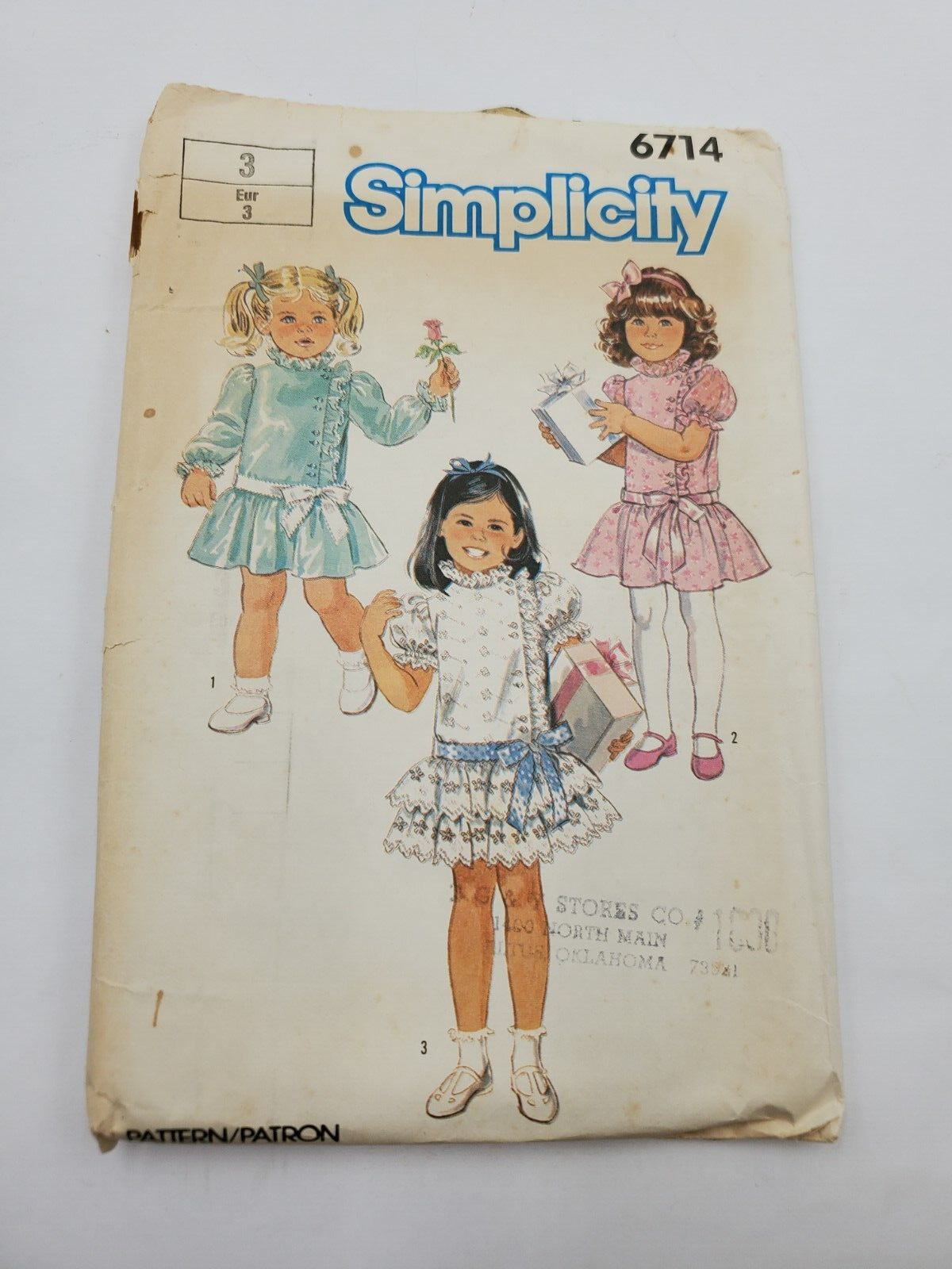 Simplicity 6714 Sewing Pattern Girls Child's Ruffled Dress Vintage Cut Size 3 - $7.88