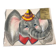 Vtg Hallmark Plans-A-Party Dumbo Elephants 7 Reuseable Paper Place Mats Open Box - £11.74 GBP