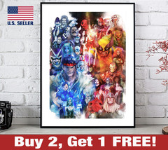 Marvel vs Capcom Poster 18&quot; x 24&quot; Print Anime Street Fighter Game Room Wall Art - £10.54 GBP