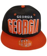 Georgia Men&#39;s Adjustable Snapback Baseball Cap Hat Black/Red - £11.95 GBP