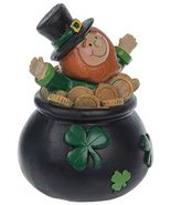 Leprechaun In Pot Of Gold Figurine Table Decoration St Patrick&#39;s Day Hom... - £8.10 GBP