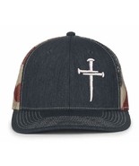 Christian Cross Baseball Hat Religious Cross Design Old Glory USA Christ... - $456.77 MXN