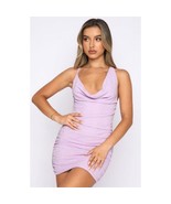 NWT Barbie Girl Mini Dress Lilac Women XS Open Back Sexy Party Glitter W... - $91.08