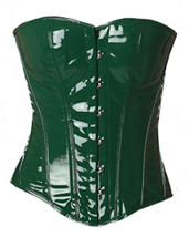 Full steel bone heavy lacing corset bustier sexy fetish green pvc vinyl corset - £35.10 GBP+