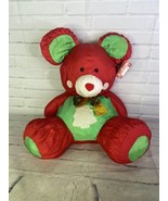 VTG 80s Christmas Mouse Red Plush Nylon Toy Stuffed Puffalump Overseas U... - £54.29 GBP