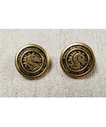 Vintage Buttons Metal Horse Head Buttons Gold Tone Lot of 2 - $5.27