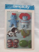 Adorable Vintage 60&#39;s Simplicity 8572 ~ Mini Menagerie ~ 6 Stuffed Animals UC - $7.87