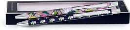 Vera Bradley Metal Pen and Pencil Set, Black Ink Ballpoint Pen Bloom Boom - $25.19