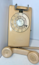 Vintage Hanging Rotary Dial  Wall Mount Phone Tan Prop Retro UnTested - £22.54 GBP