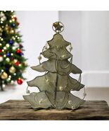 Papillion’s Capiz Creations Hand Painted Sea Shell Christmas Tree Votive... - $24.87