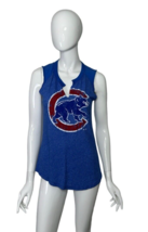 Lot of 2 Chicago Cubs Women&#39;s Blue Tops Size Medium Majestic Threads &amp; Body Rags - £20.14 GBP