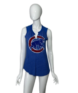 Lot of 2 Chicago Cubs Women&#39;s Blue Tops Size Medium Majestic Threads &amp; B... - £19.51 GBP